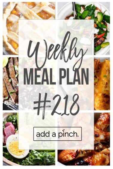 Graphic of Weekly Meal Plan #218.