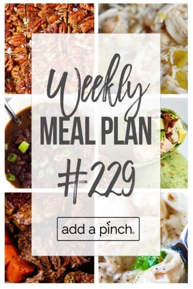 Graphic for Weekly Meal Plan #229.