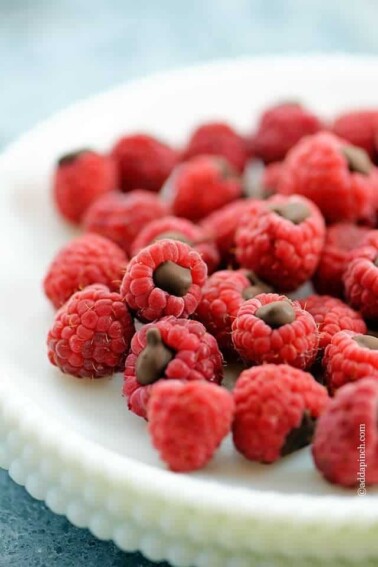 Chocolate Filled Raspberries | ©addapinch.com