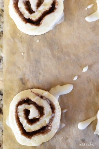 These Cinnamon Honey Bun Cookies make a delicious cookie perfect for your holiday cookie platter! // addapinch.com