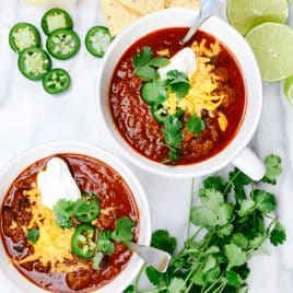 The Best Instant Pot Chili Recipe - This easy Instant Pot Chili is ready in 30 minutes, yet tastes like it has been simmering for hours!  // addapinch.com