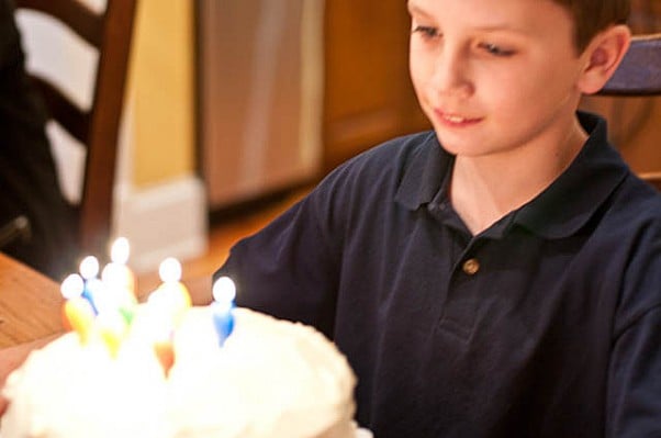 Birthday cake with candles.