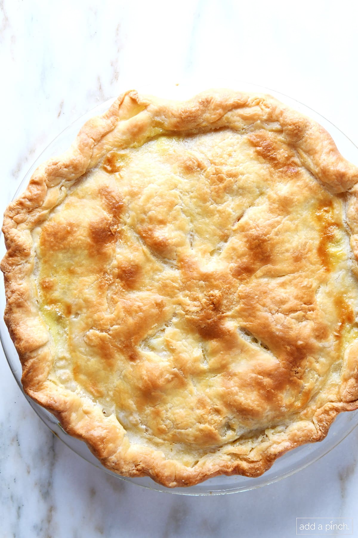 Baked pot pie cooling and ready to serve.